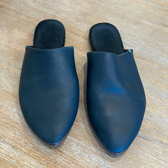 Toms Jutti Mule Black Leather Slide On | Size 6.5 - Picture 2 of 7